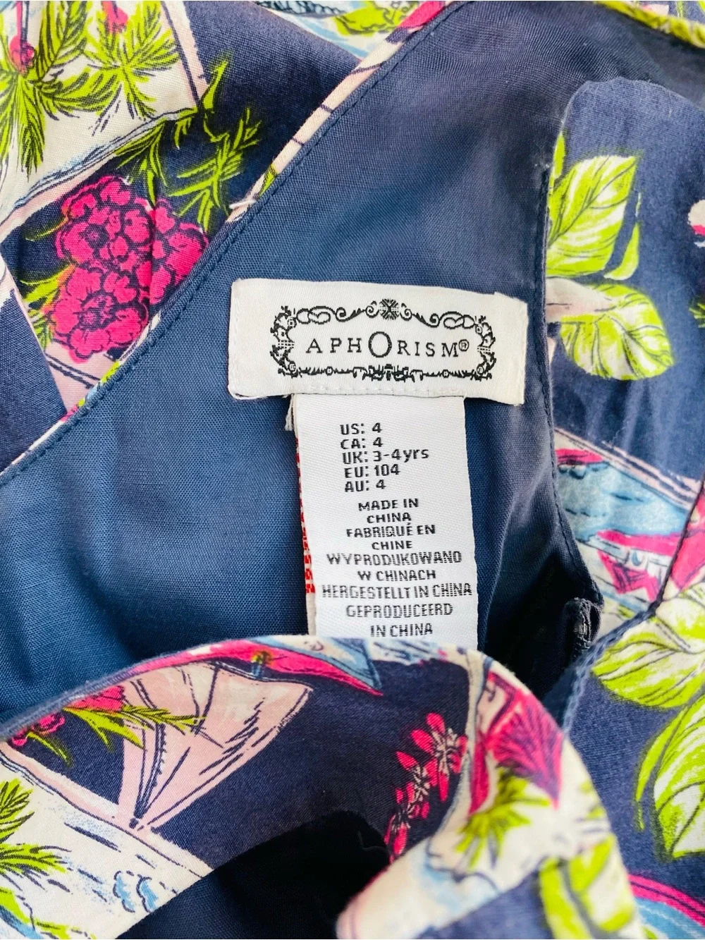 Aphorism girls size 4 dress printed tulle sleeveless